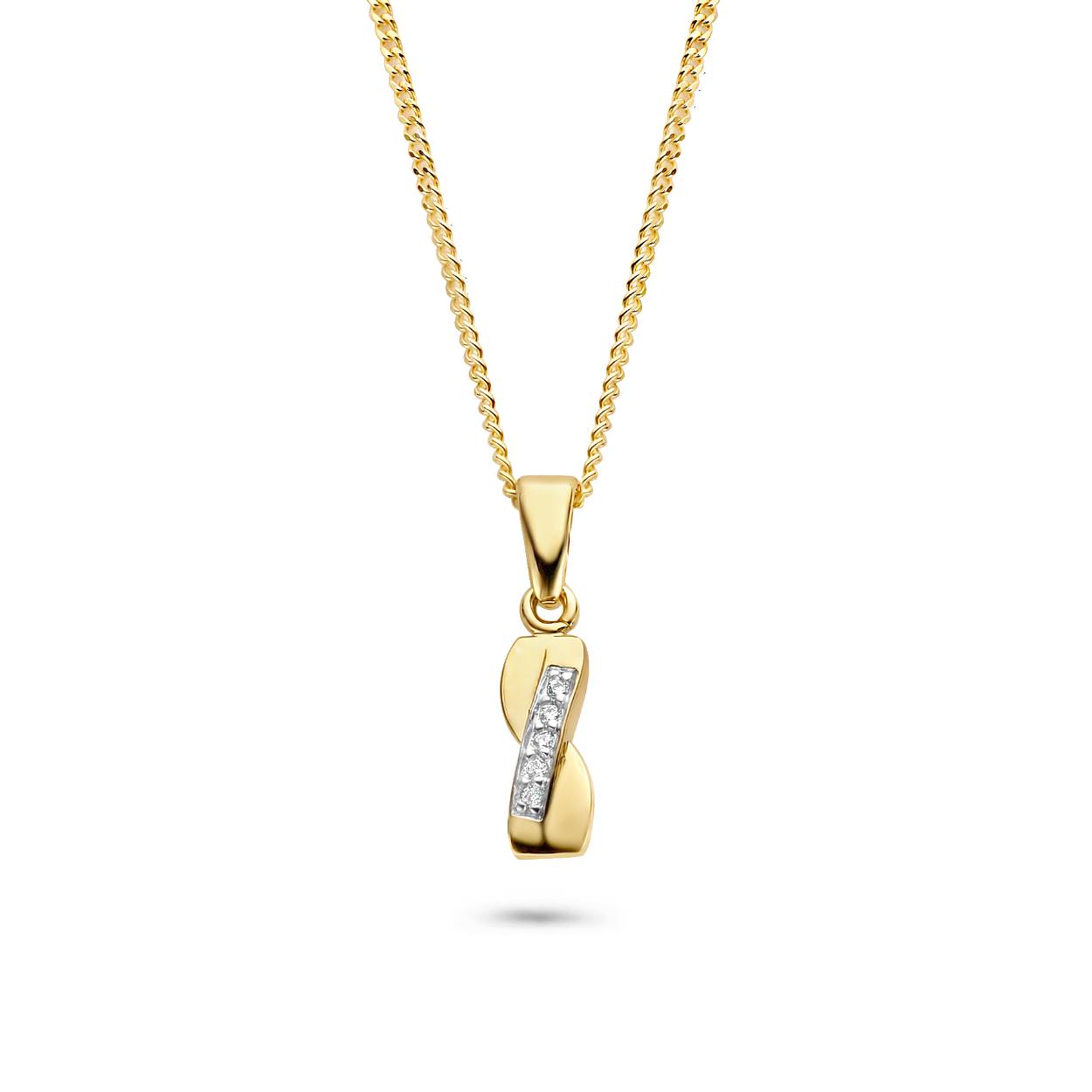 14k geelgouden hanger met zirkonia van Joy & Julia exclusief collier