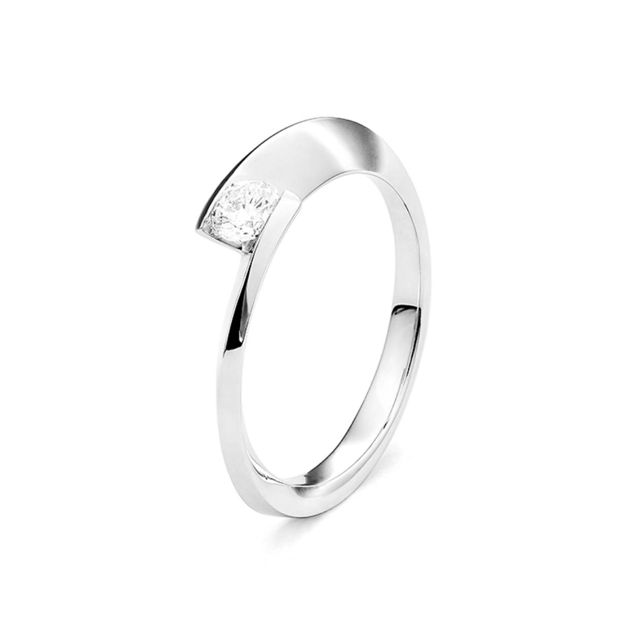 Witgouden ring briljant witgoud,0.20crt,G/SI