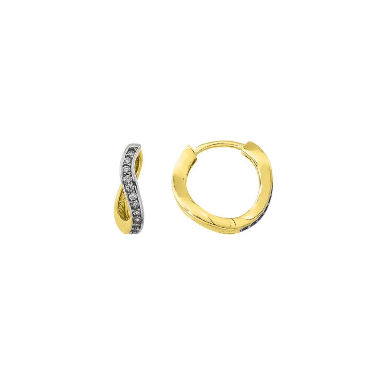 MY iMenso GOLD Creoli earrings "Pestato 14mm"