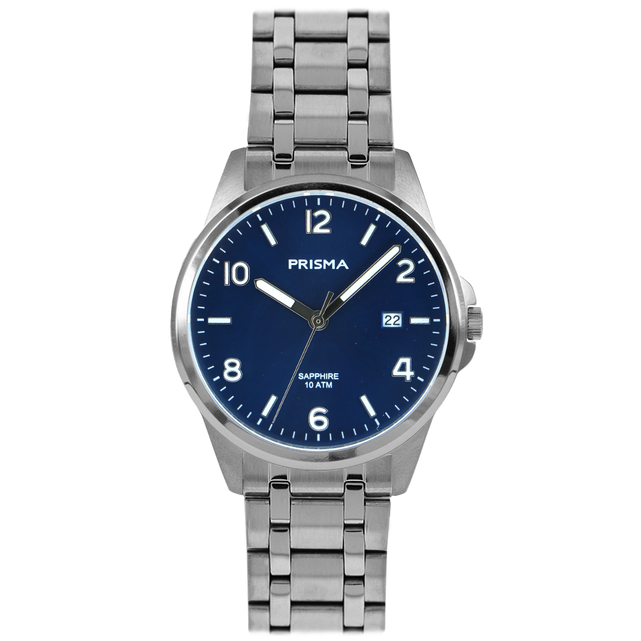 Prisma horloge P1411 heren edelstaal saffierglas 10 ATM zilverkleur met blauwe wijzerplaat

Algemeen
Geslacht: heren
Model: P.1411

Voordelen
– band edelstaal zilverkleurig
– wijzerplaat blauw met cijfers witkleurig
– glas is zeer krasvast- compacte sluiting met extra draagcomfort
– waterdicht 10 meter
– quartz
– maat kast 38 mm (breedte) 8,3 mm (dikte)