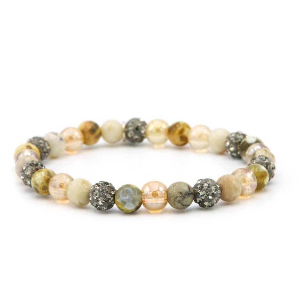 Karma kralenarmband met natuursteen en crystal
6 mm
Op elastiek