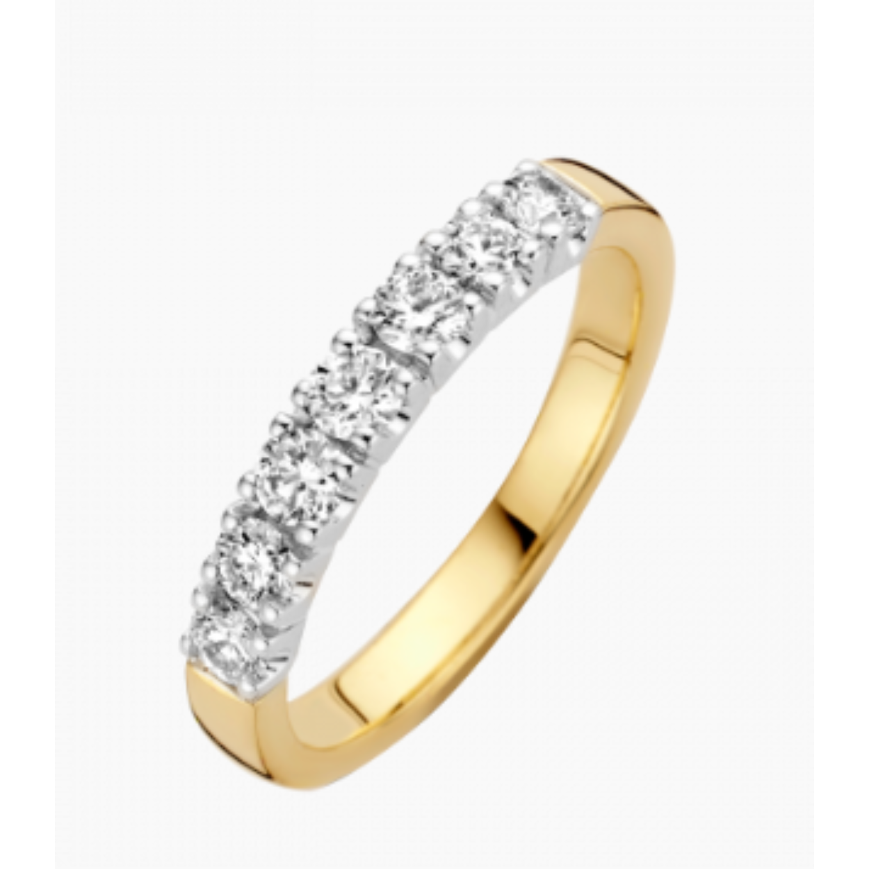 Briljant ring man made briljant goud Memoria 7x0.10ct H/Si