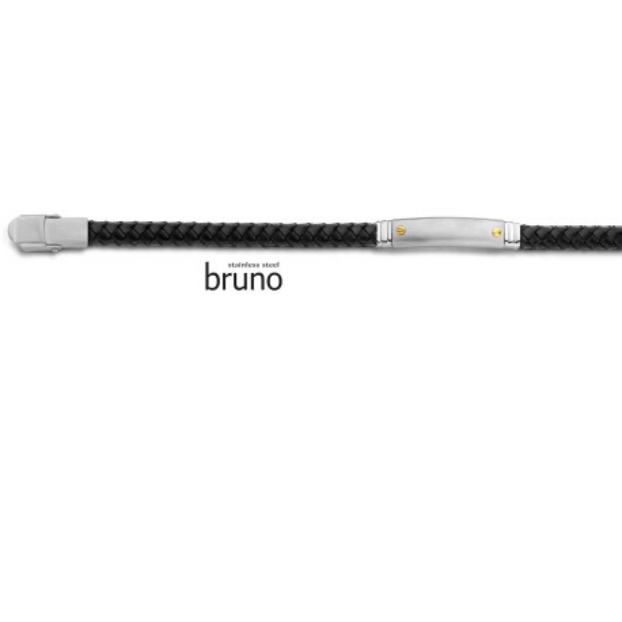 ARMBAND - EDELSTAAL bruno met leder