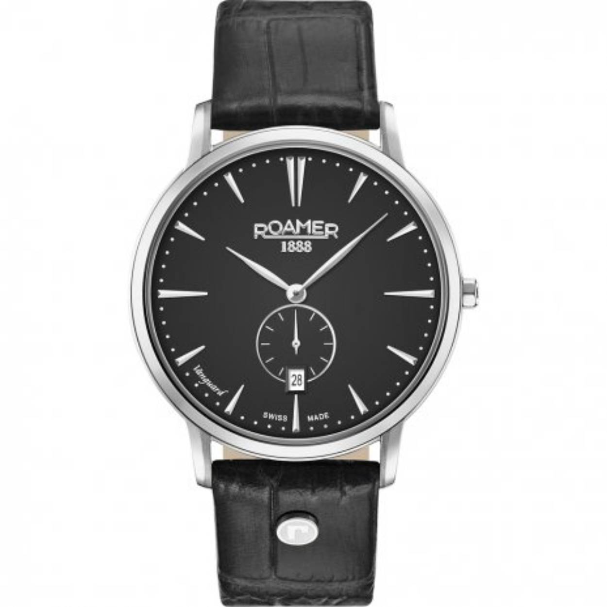 Dit Roamer horloge heeft een ultra dun roestvrijstaal kast met een diameter van 40mm en is voorzien van een leer band. In de kast bevindt zich een kwaliteitsuurwerk en is afgewerkt met saffierglas.

Het horloge is 5ATM. Dit betekent dat het horloge geschikt is voor douchen. Verder wordt het horloge geleverd met 2 jaar wereldwijde garantie.