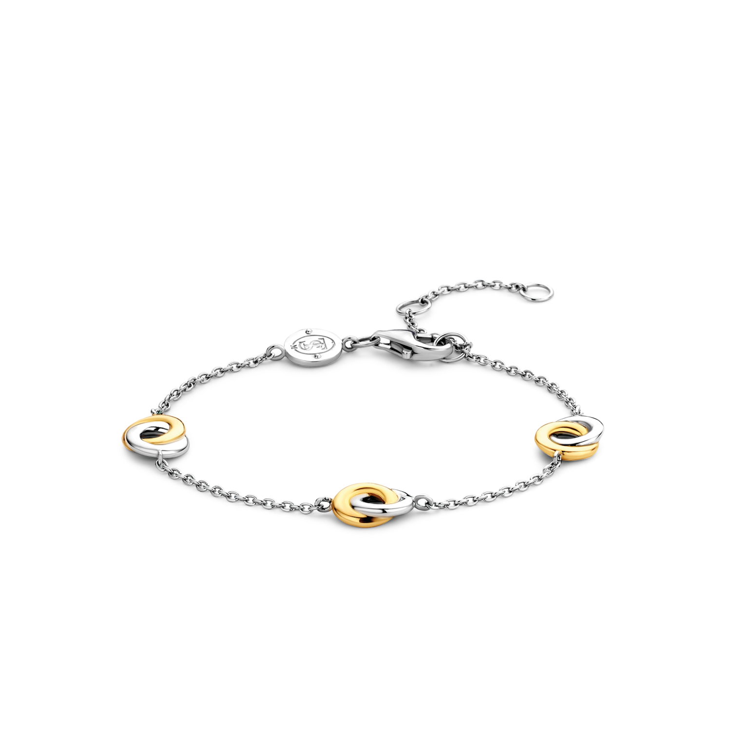 De oneindige vormen van deze zilveren TI SENTO - Milano 2925SY armband verbindt een subtiele goldplated met zilveren magie. Haar ronde symbolen geven haar een elegante en stijlvolle uitstraling. Haar veiligheidsslot houdt haar de hele tijd bij je.