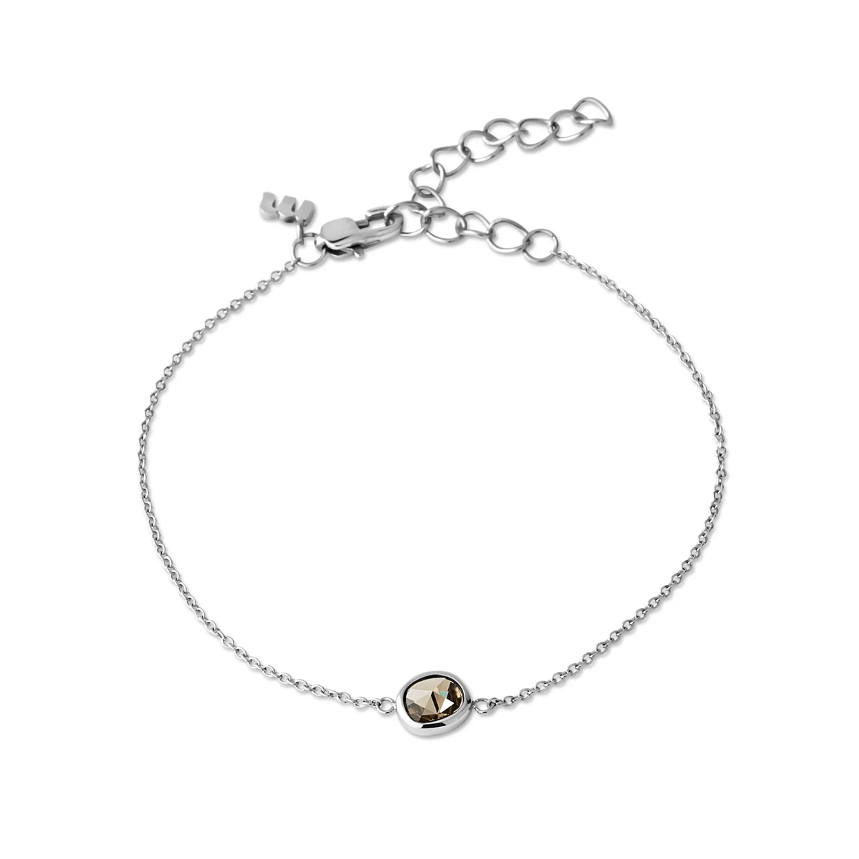 melano armband scarlett zilverkleurig met champagne steen