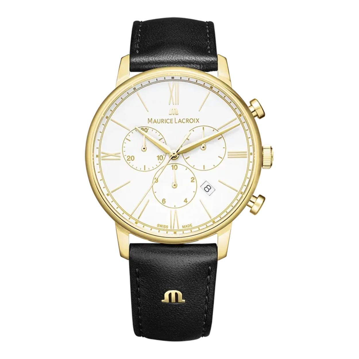 Dit is een horloge van het merk Maurice Lacroix gemaakt voor heren.
De specificaties zijn als volgt:
Kastmaat: 40 mm
Kastdikte: 10 mm
Bandbreedte: 20
Waterdichtheid: 5 ATM / 50 Meter / 165 Feet
Dit horloge heeft de volgende functies/eigenschappen:
Chronograaf
Datumaanduiding