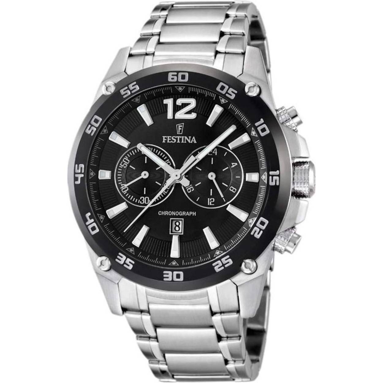 Festina F16680/4 Chronograaf - Horloge - Staal - Zilverkleurig - 47 mm