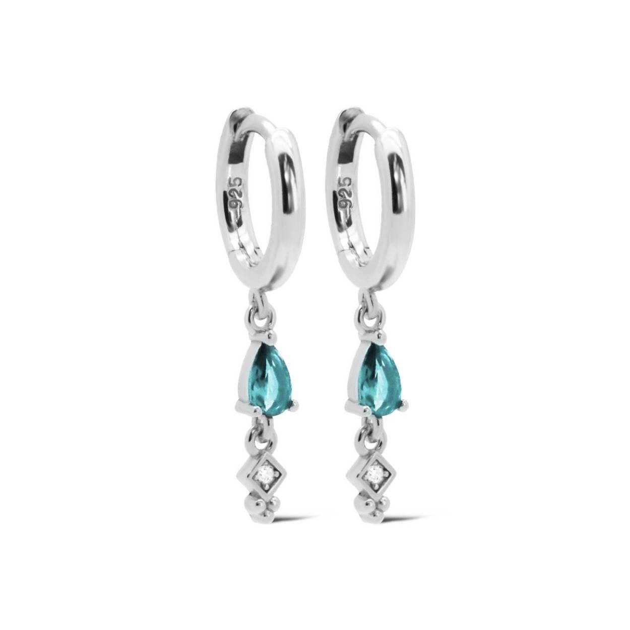 Karma Oorbellen Mina Drop Ocean Blue silver