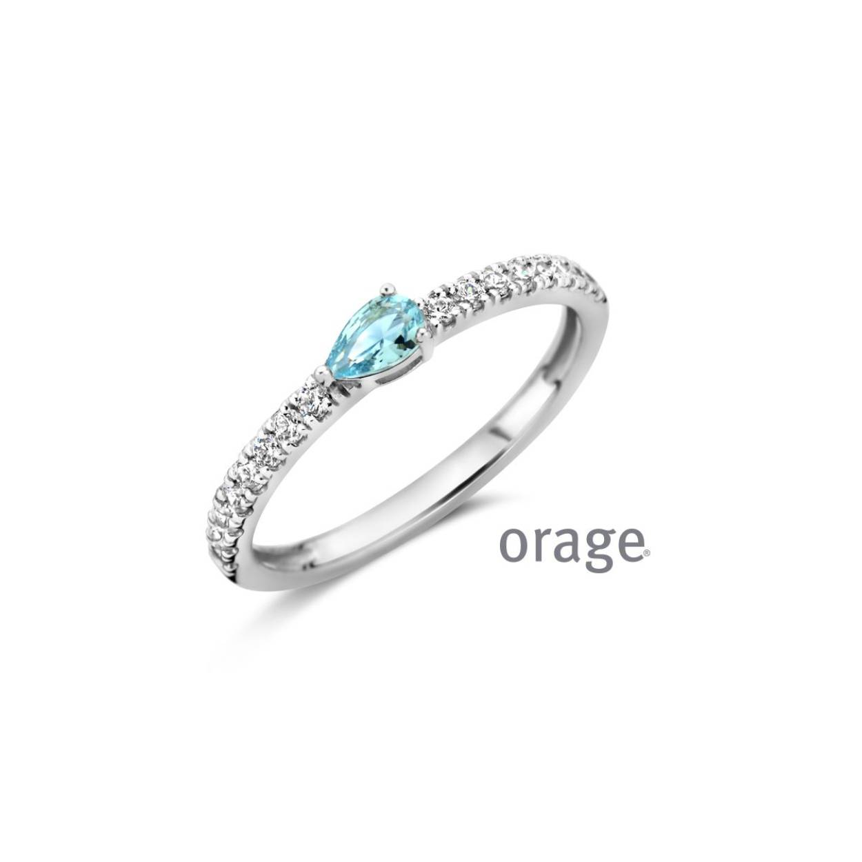 Orage zilveren ring blauw