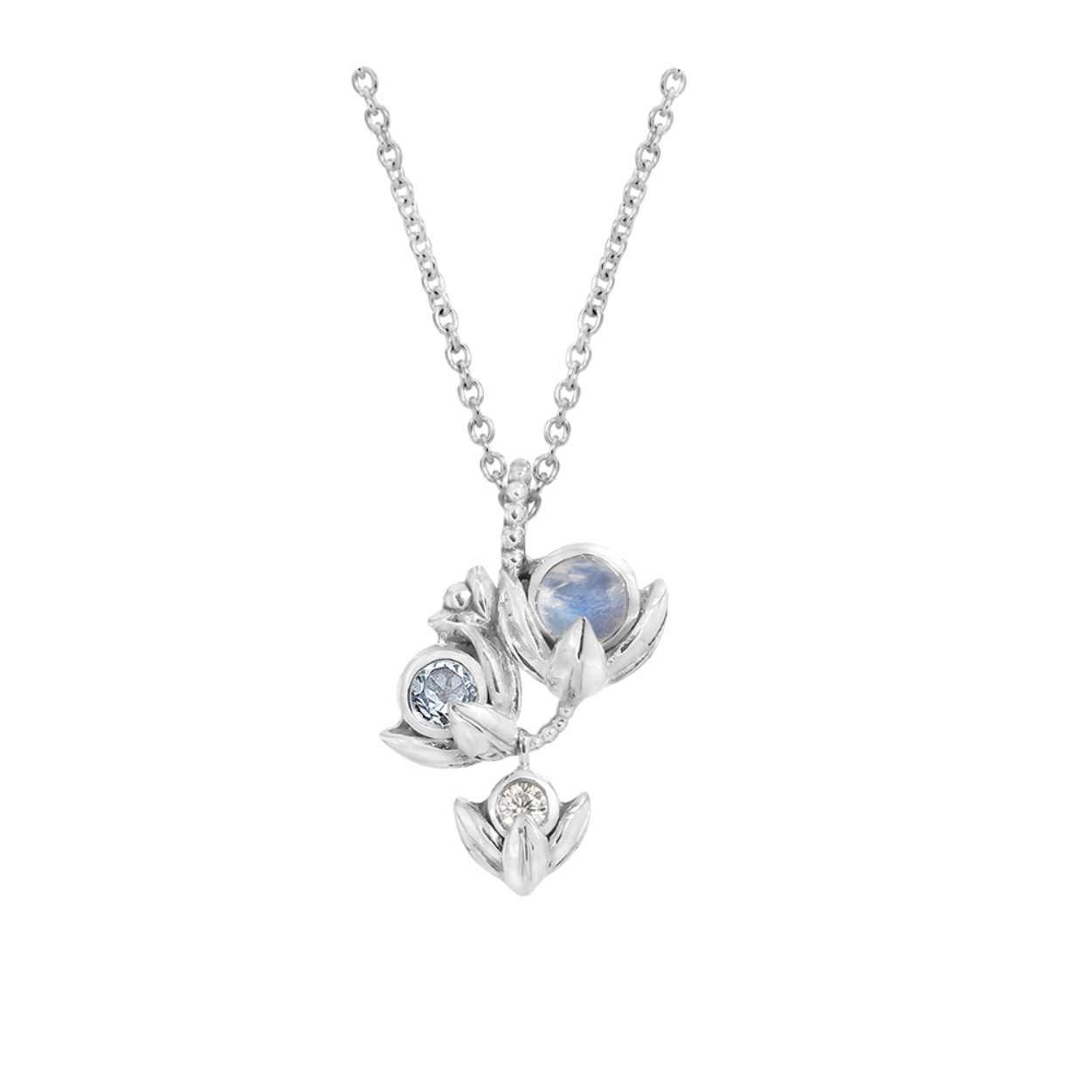 zilveren collier Water Lily