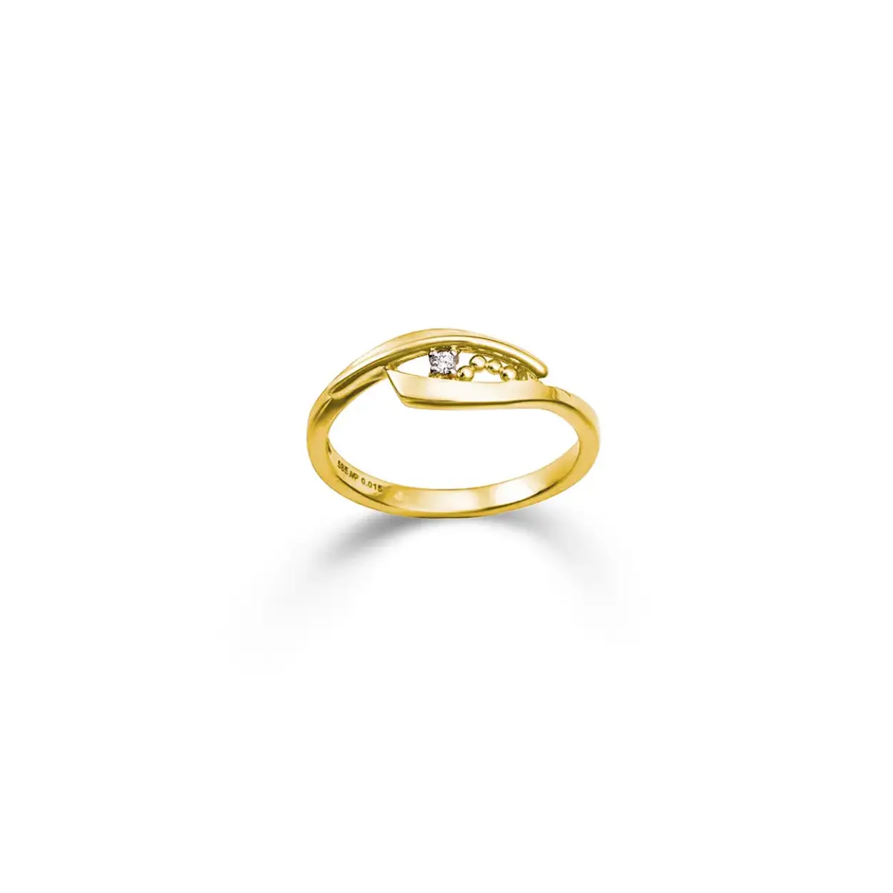 14K geelgouden ring met diamant