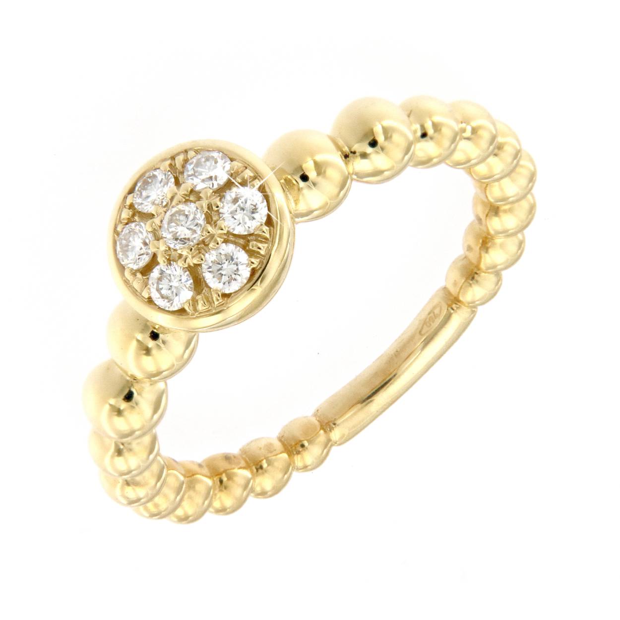 frivole ring in goud  18kt met 7 diamanten (briljant) van 0.03ct