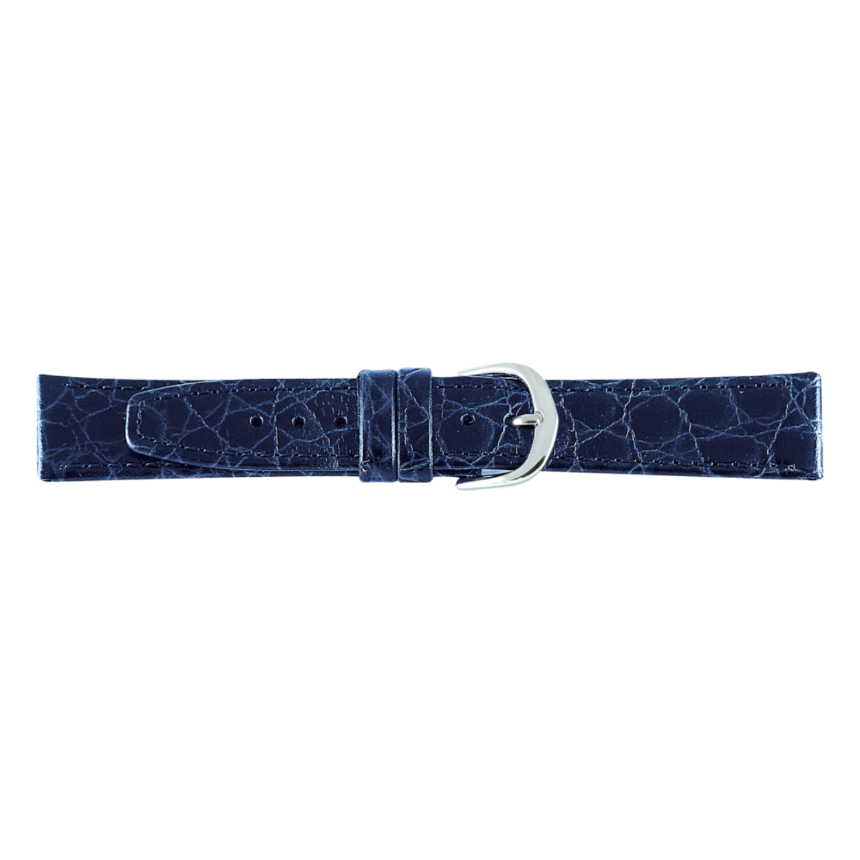 Horlogeband leder donkerblauw glans 12mm 