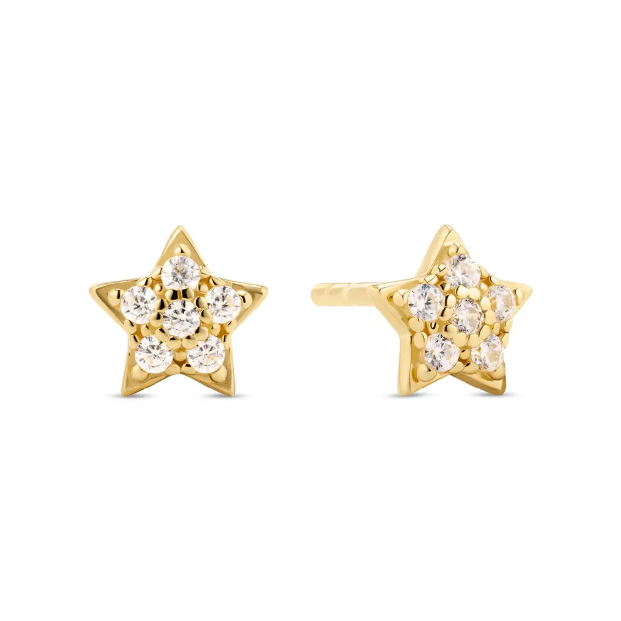 EARRINGS ASTRI 18K GOLD PLATED, WITH WHITE ZIRCONIA.