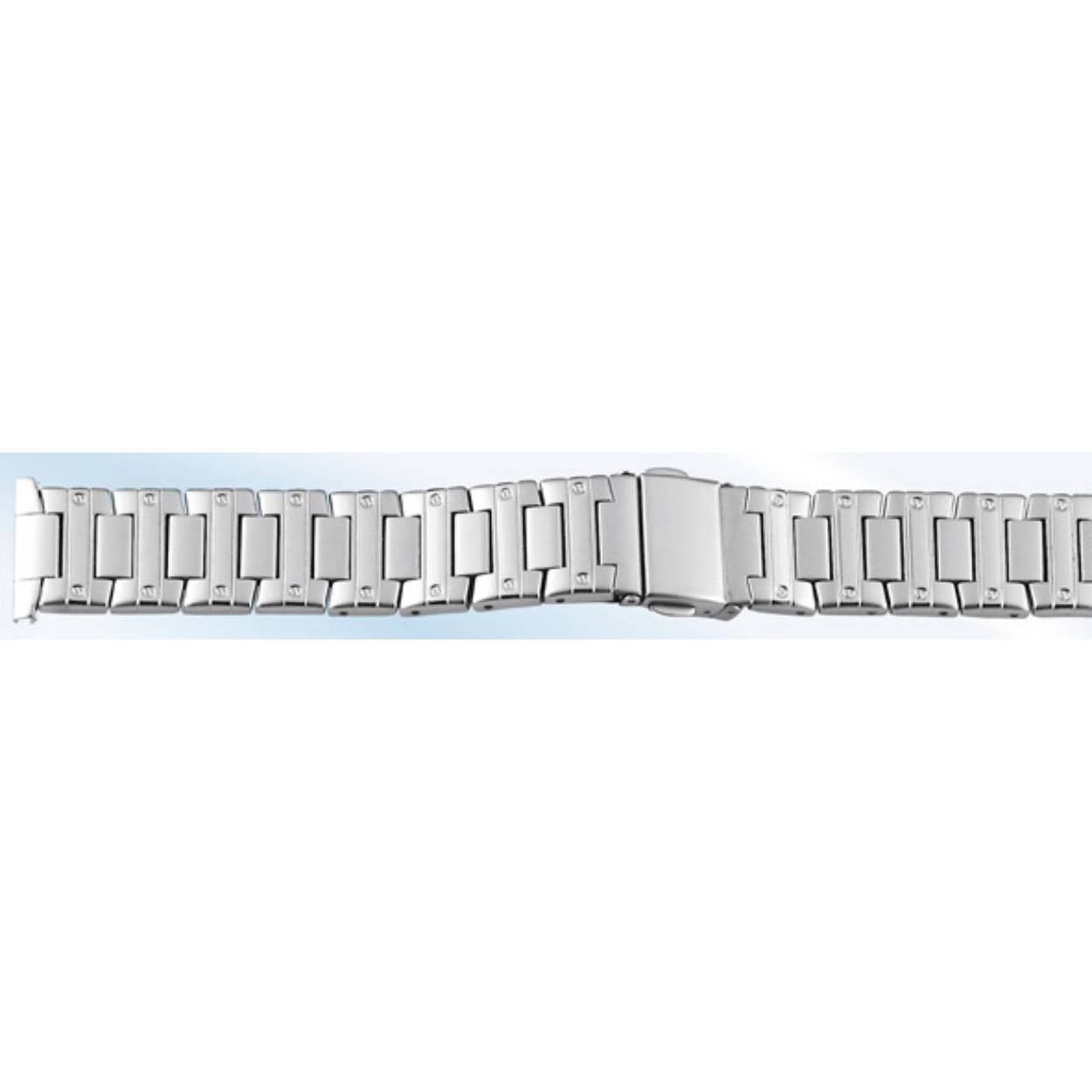 Horlogeband edelstaal m/p. schroefjes 20mm