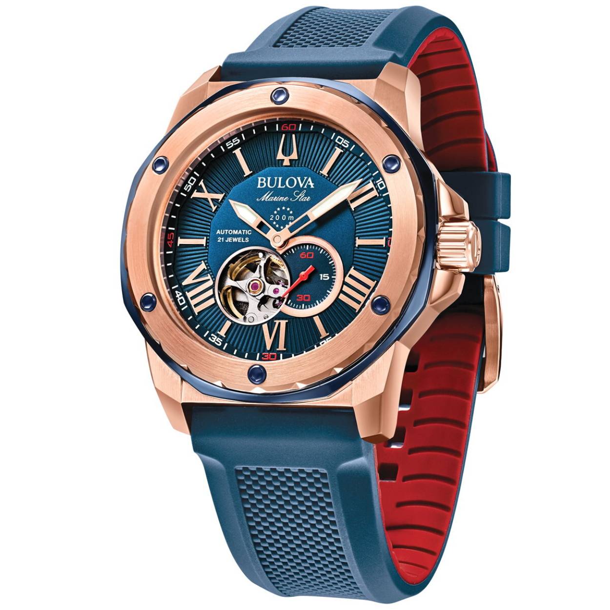 Bulova heren horloge automaat 45 mm zonder de kroon gemeten. 21 steens uurwerk