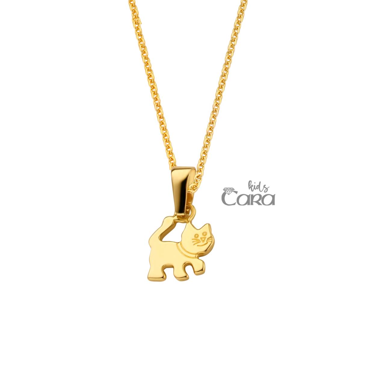 18 kt geel gouden hanger 'poesje'
Bijhorende oorstekers ook verkrijgbaar