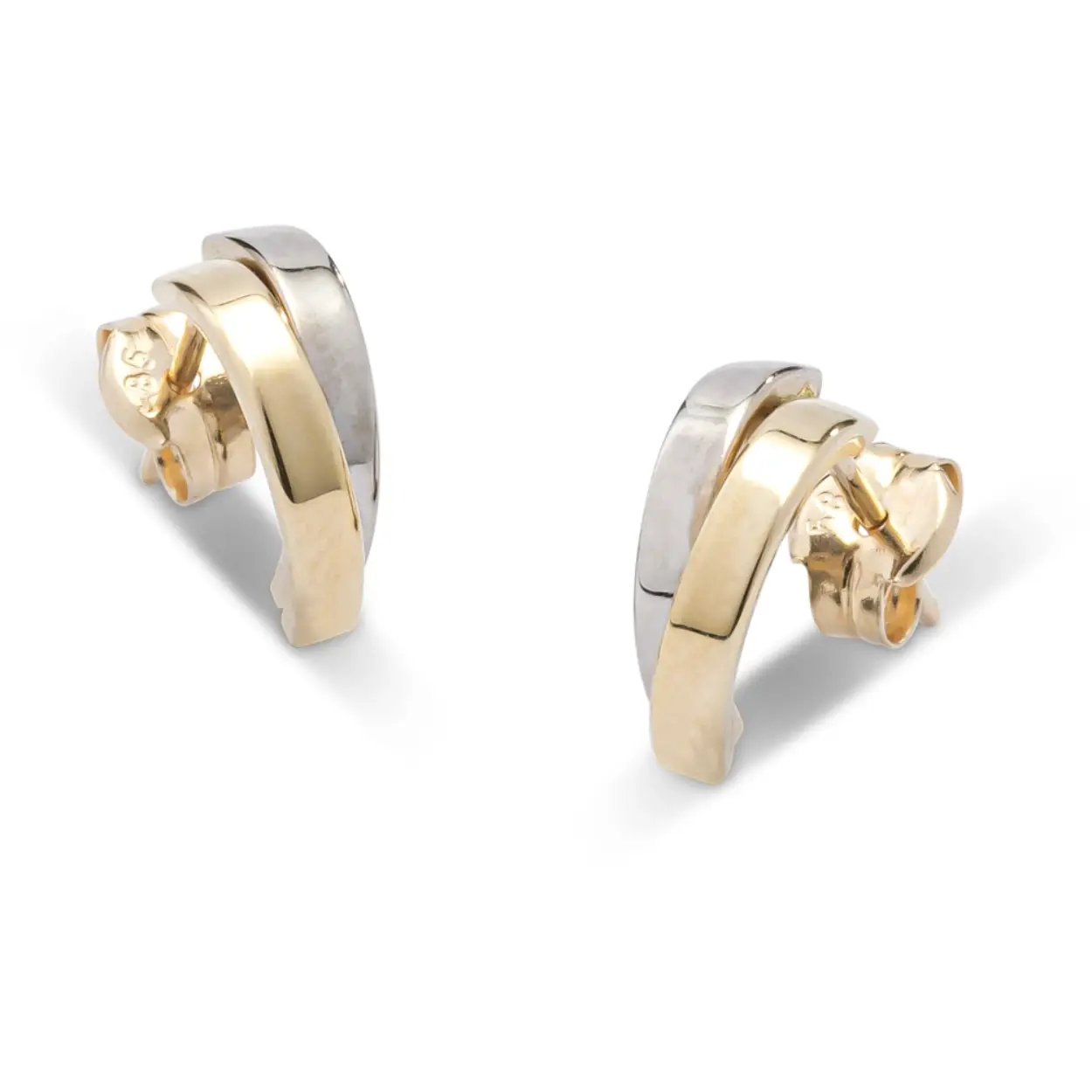 Monzario 14krt bi-color gouden oorsieraad.