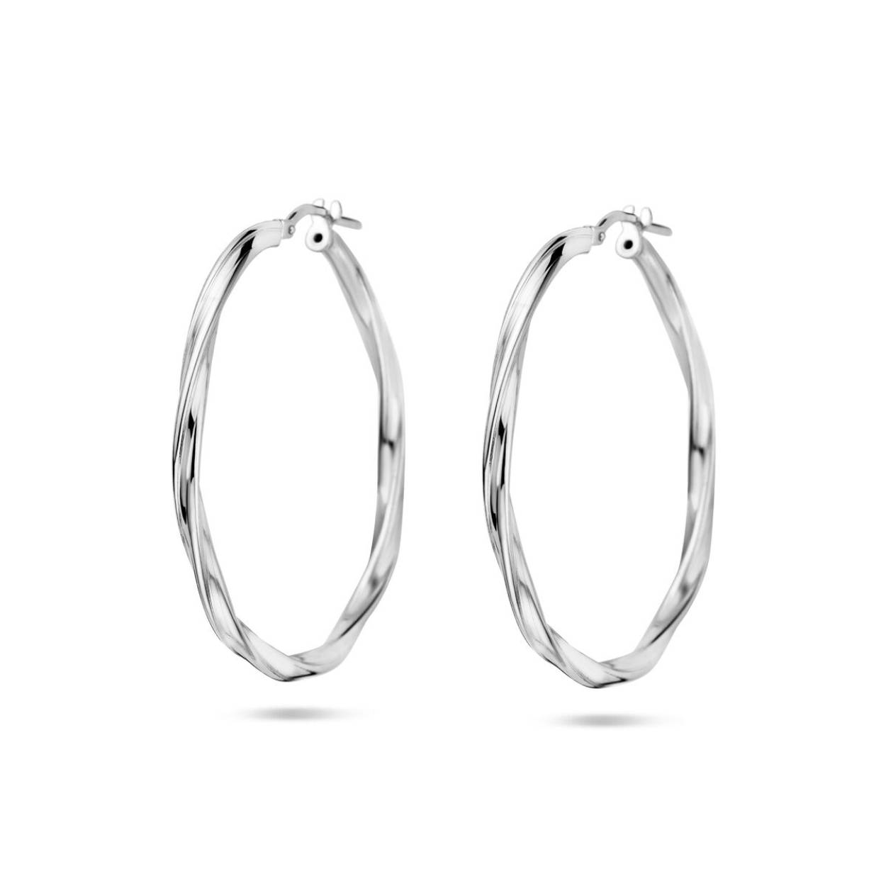 zilveren gedraaide oorringen