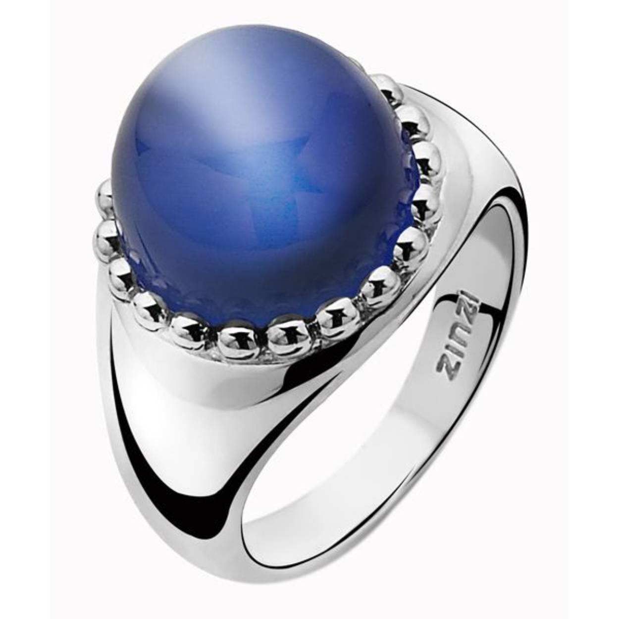 Zinzi zilveren ring blauw cabouchon mt 54 ZIR792B