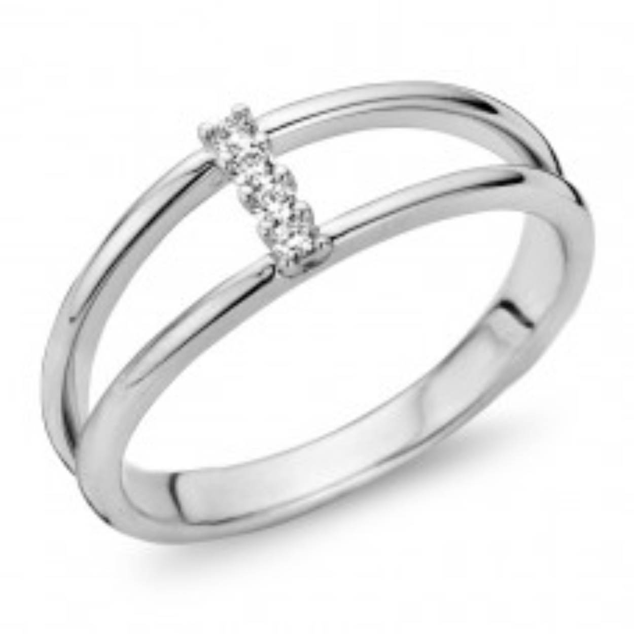 You & Me Ring 18kt wit goud met briljant 0.06ct