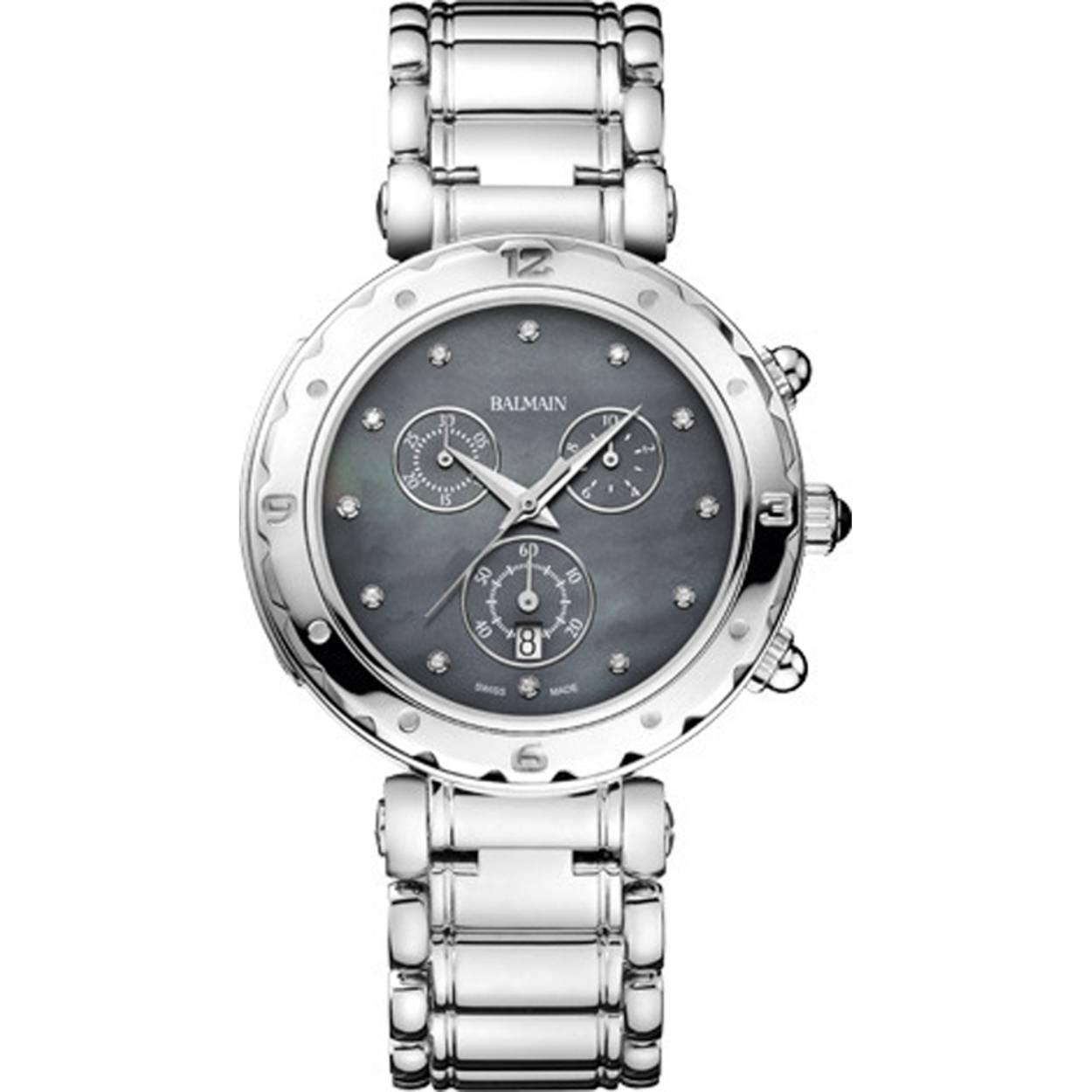 De Balmania Chrono Lady B56313365 is een elegante dameshorloge met een zilverkleurige Schakelband van edelstaal. Met een kastmaat van 38 mm en datumfunctie is dit een stijlvolle aanvulling voor elke gelegenheid. Perfect om dagelijks te dragen of als stijlvol accessoire bij formele gelegenheden.