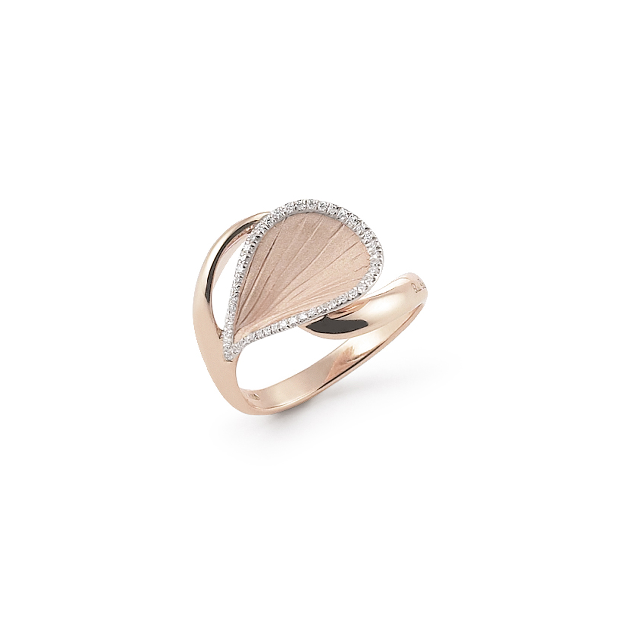 CAMMILI Goccia 18 krt Natural Beige ring met 0.112ct dia.