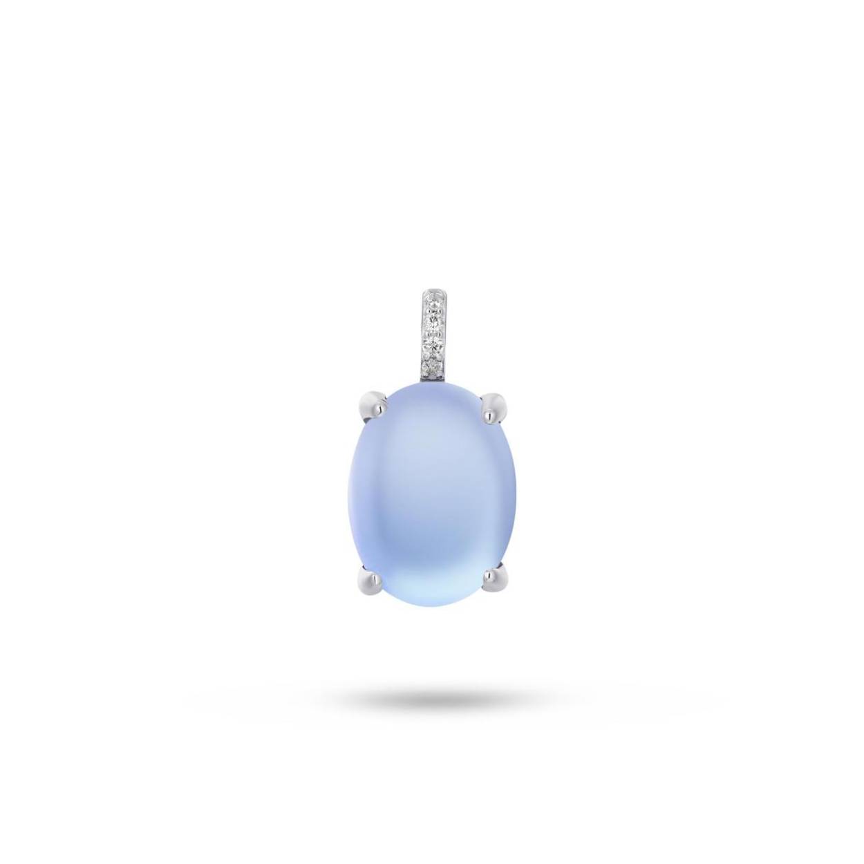 Zilveren P1101LB Hanger met Licht Blauwe Steen