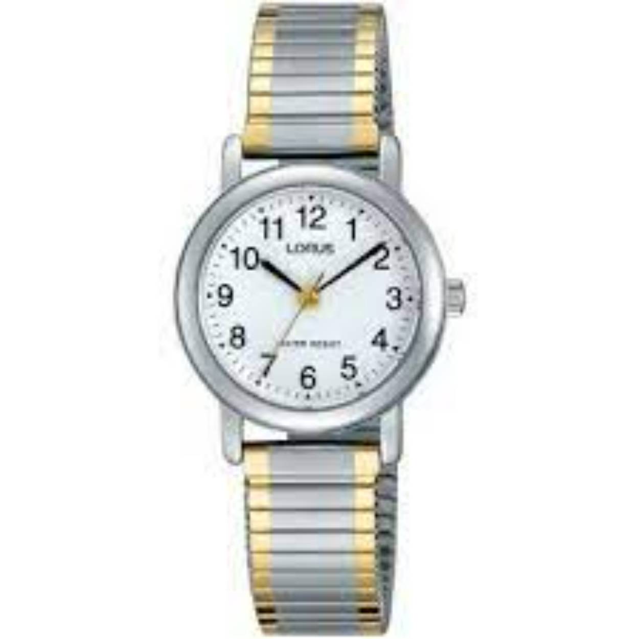 Lorus dames polshorloge bicolor quarts met rekband. 3 ATM waterbestendig.