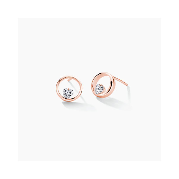 18kt rose vergulde oorbellen met Swarovski