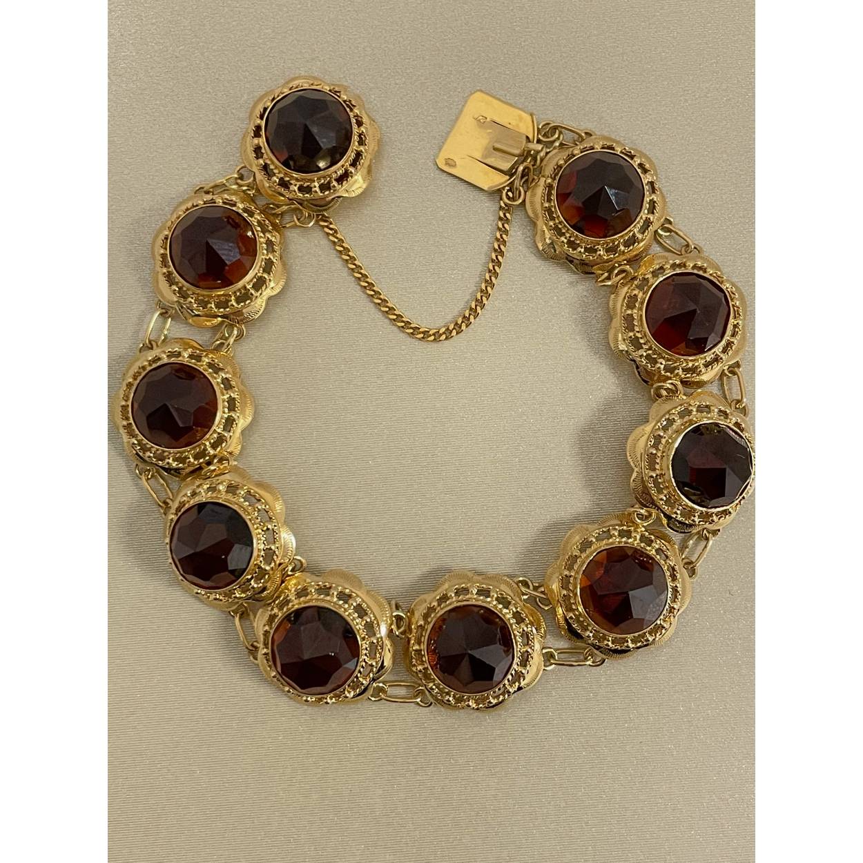 VINTAGE Gouden armband met prachtige Granaat