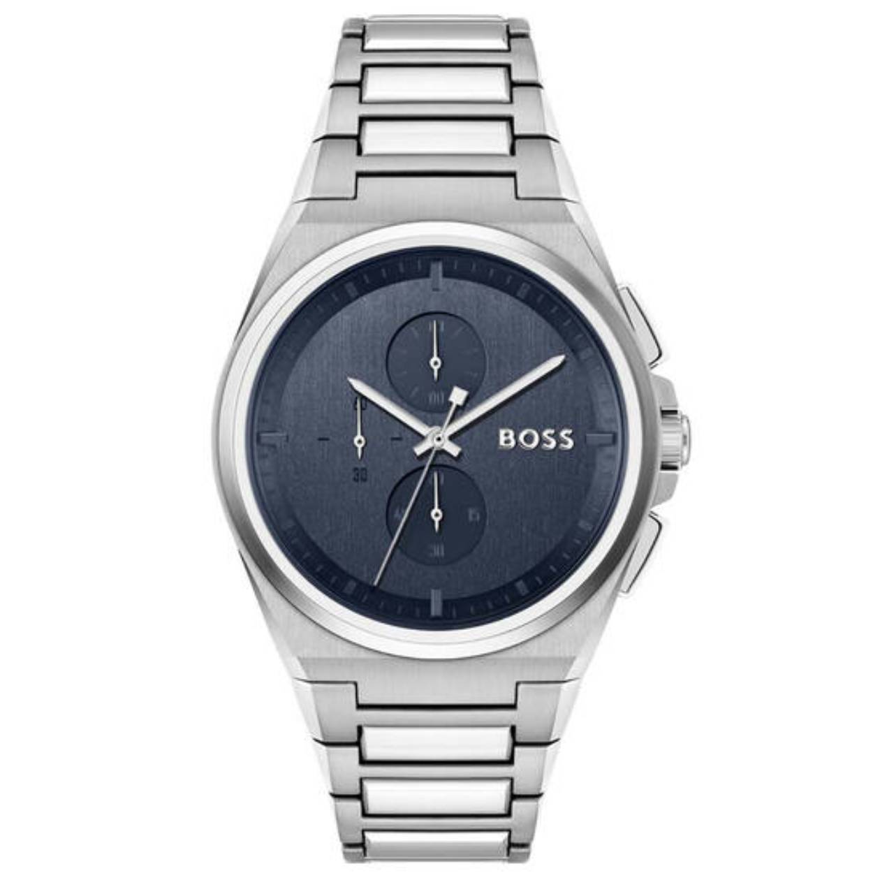 Dit BOSS horloge behoort tot de Steer collectie.
Referentienummer: HB1514048 

Dit BOSS horloge heeft een sporief stijlvolle uitstraling. Het herenhorloge valt op door zijn zilverkleurige stalen horlogekast met een gladde bezel en een blauwe wijzerplaat met chronograaf. De fijne wijzers en de fijne uursaanduiding geven dit horloge een nette uitstraling. Aan de kast zit een zilverkleurige stalen schakelband met een vouwsluiting. De kast van het horloge heeft een doorsnee van 44mm met mineraalglas en is 5 ATM. 
