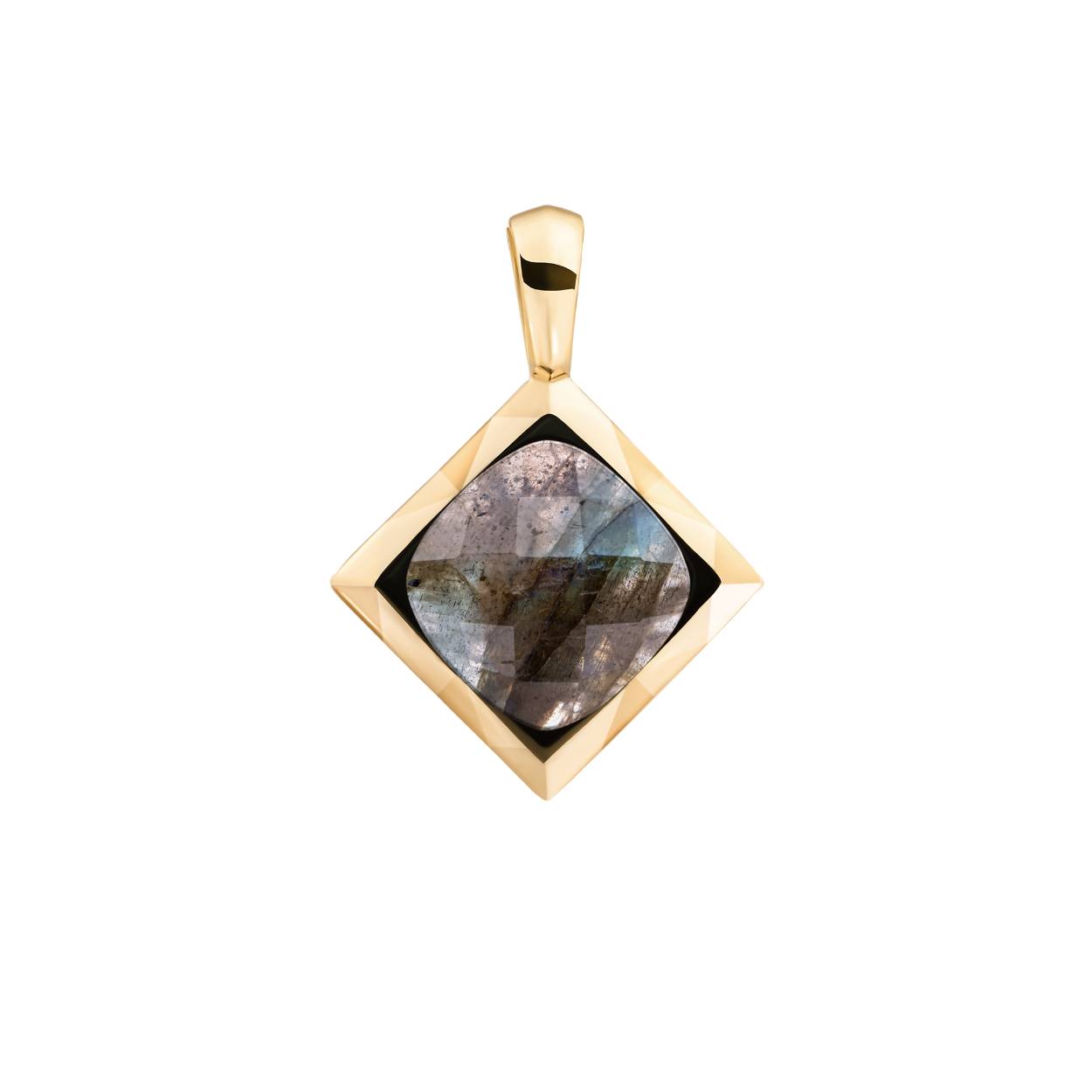 Sparkling Jewels hanger Labradorite Cushion Cut Amulet goldplated