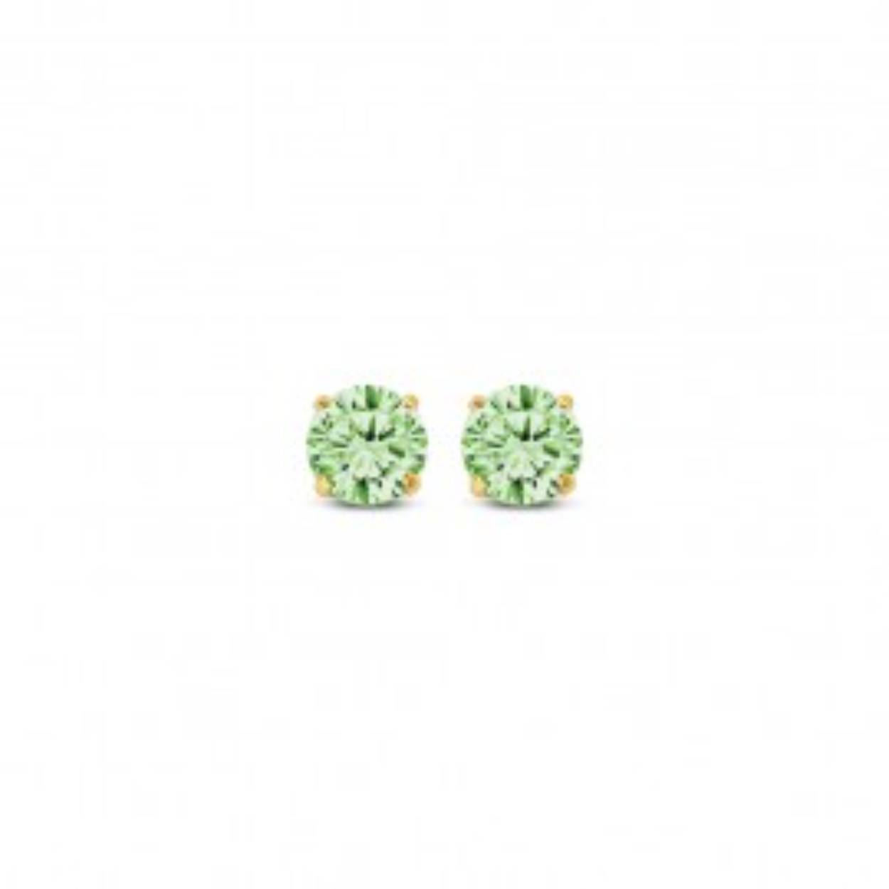 Lisa Mona Oorstekers goud 14kt groen