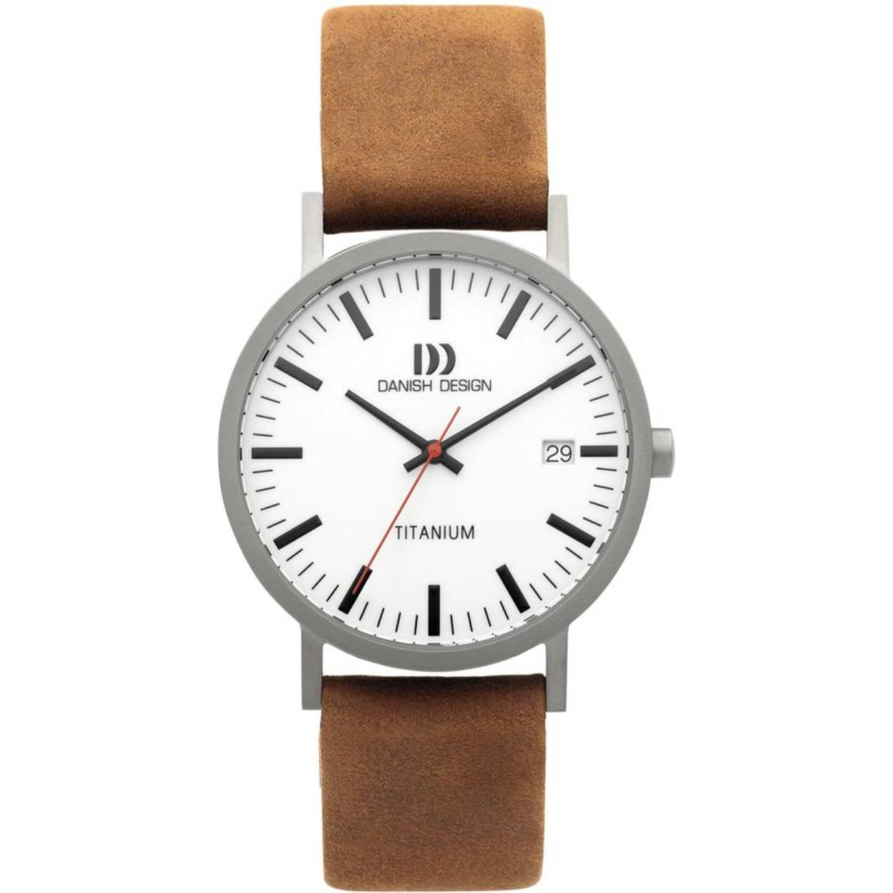 Titanium horloge, leren band.