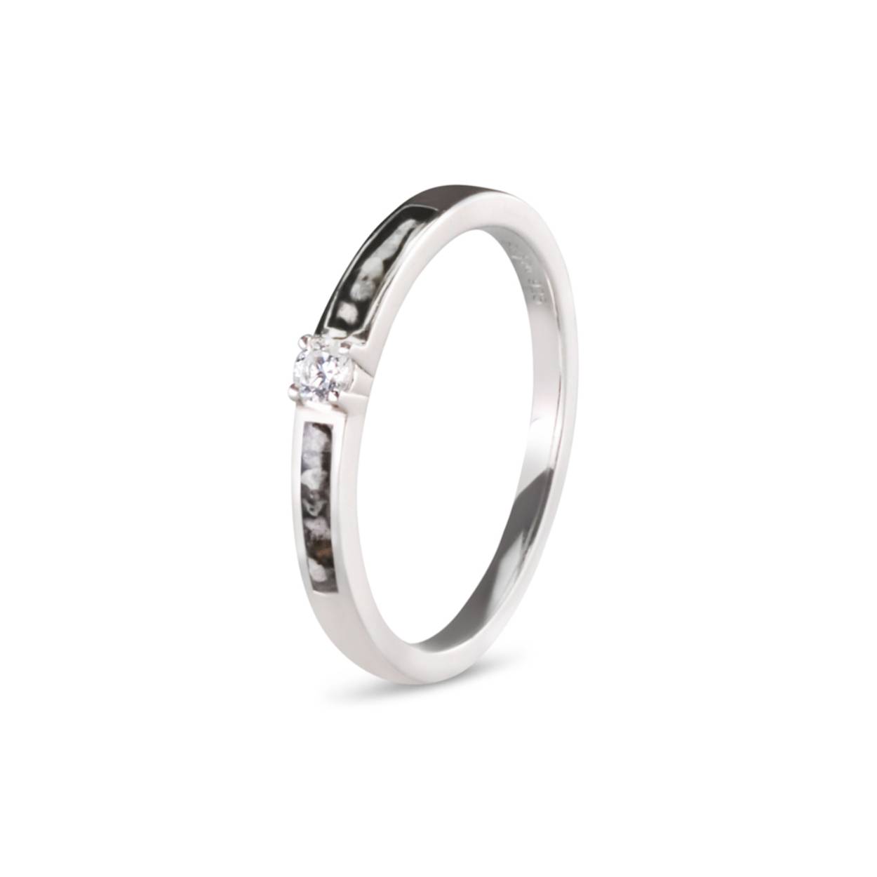 52 - 16,5 mm Zilver Zirkonia As met Hars