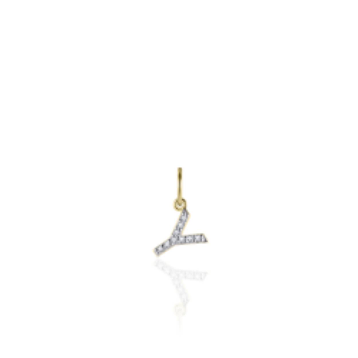 letter Y | zilver goldplated | zirkonia's