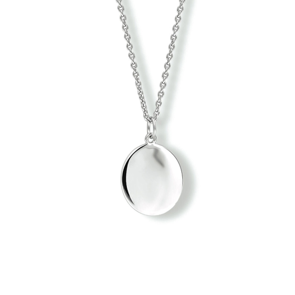 zilveren collier met graveerplaatje ovaal