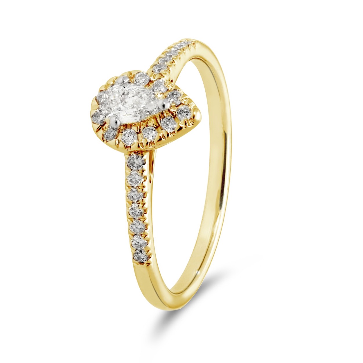 14k gouden diamanten ring. Peer 