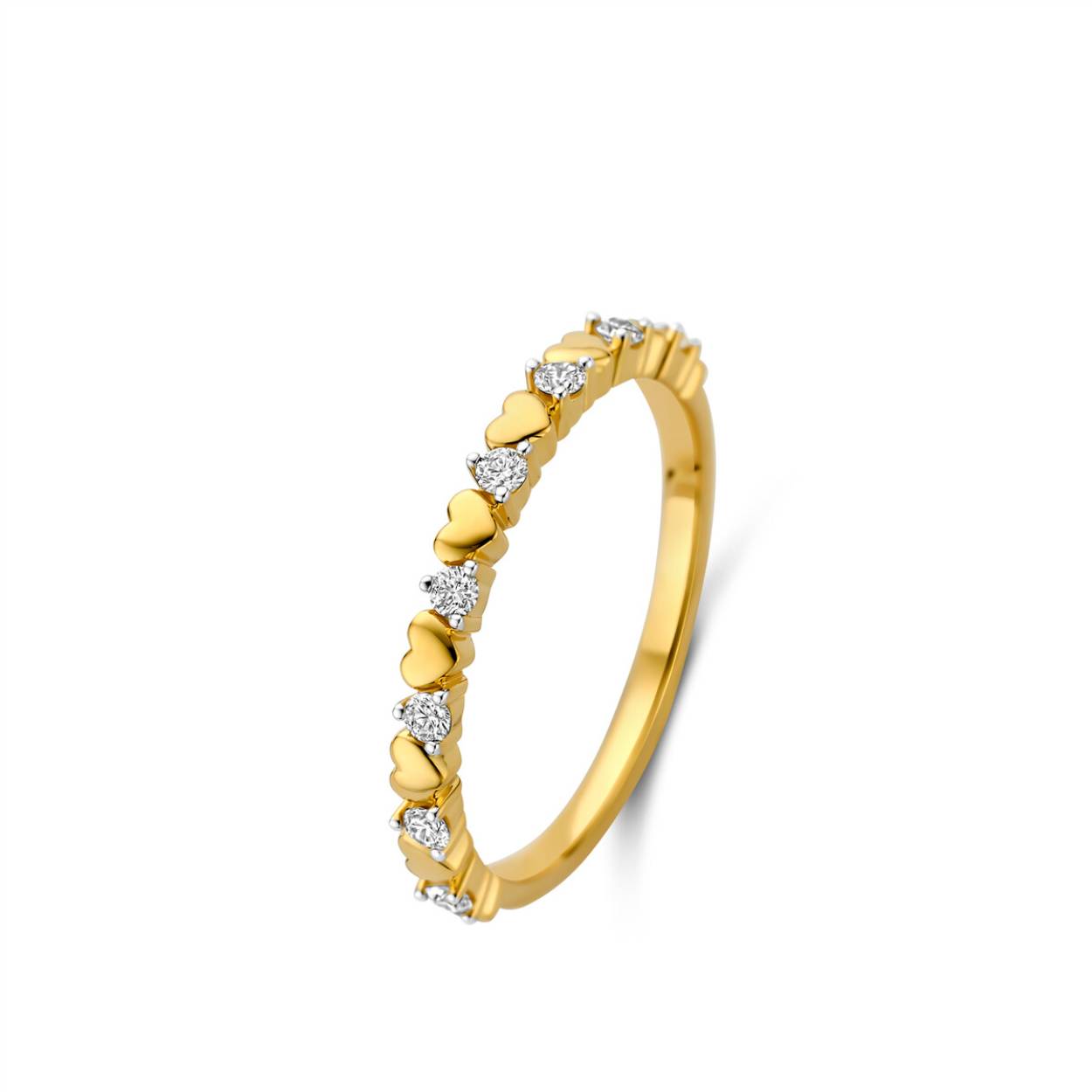 Ring geel goud 18kt met diamanten