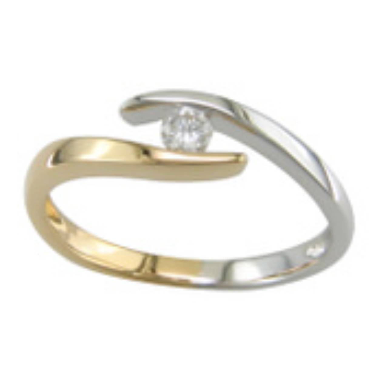 Ring in witgoud met briljant 0.10 ct.
