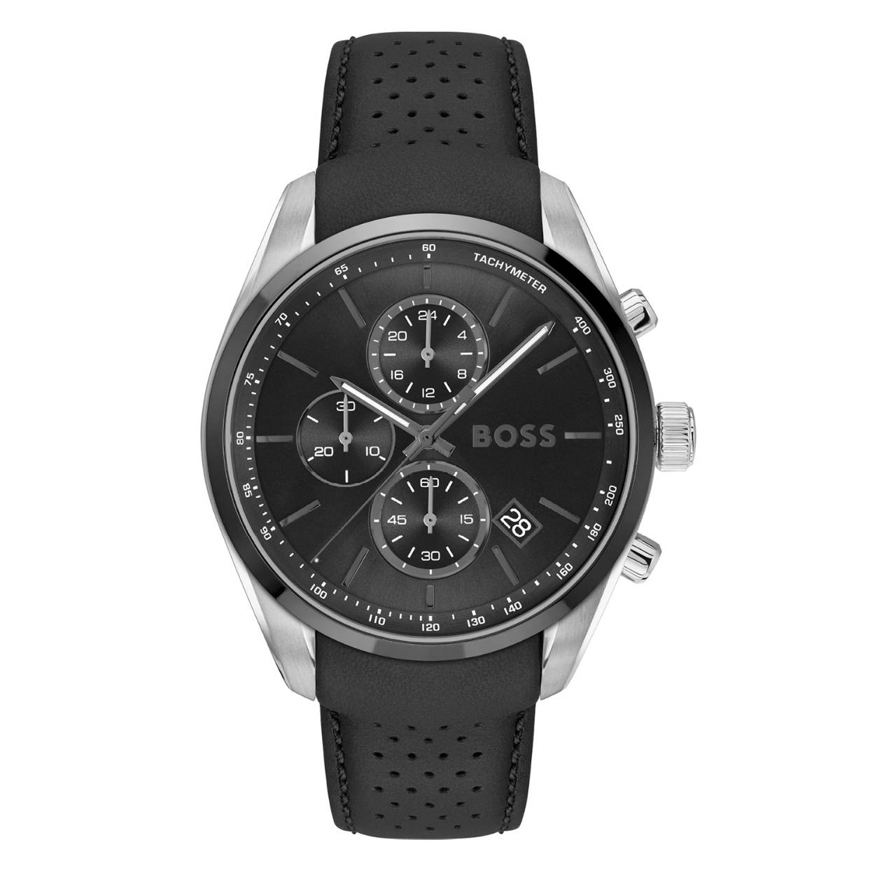 Hugo Boss heren horloge model 'Grand Prix' HB1514224
HET MERK:
HUGO BOSS is afgestemd op levensstijlen waar het gaat om kwaliteit en precisie. Het wereldwijde fashionlabel is verdeeld in twee merken: BOSS en HUGO. Het merk BOSS biedt geavanceerde, moderne horloges gericht op kwaliteit en design om een onberispelijke look te creëren – of het nu zakelijk, casual of sportief is. De horloge collectie van BOSS is perfect afgestemd op levensstijlen waar het gaat om kwaliteit en precisie. BOSS is op maat gemaakt in een onberispelijke stijl.

Blijf stijlvol bij de tijd. Voor de BOSS-man is stijl het handelsmerk en draait alles om
details. Breng uw look naar een hoger niveau met onze nieuwe en kenmerkende horlogecollectie.

SPECIFICATIES:
- Mineraalglas
- Ronde kastvorm, Ø 44mm
- Stalen horlogekast
- Zwarte wijzerplaat
- Zwarte leren band
- 5ATM