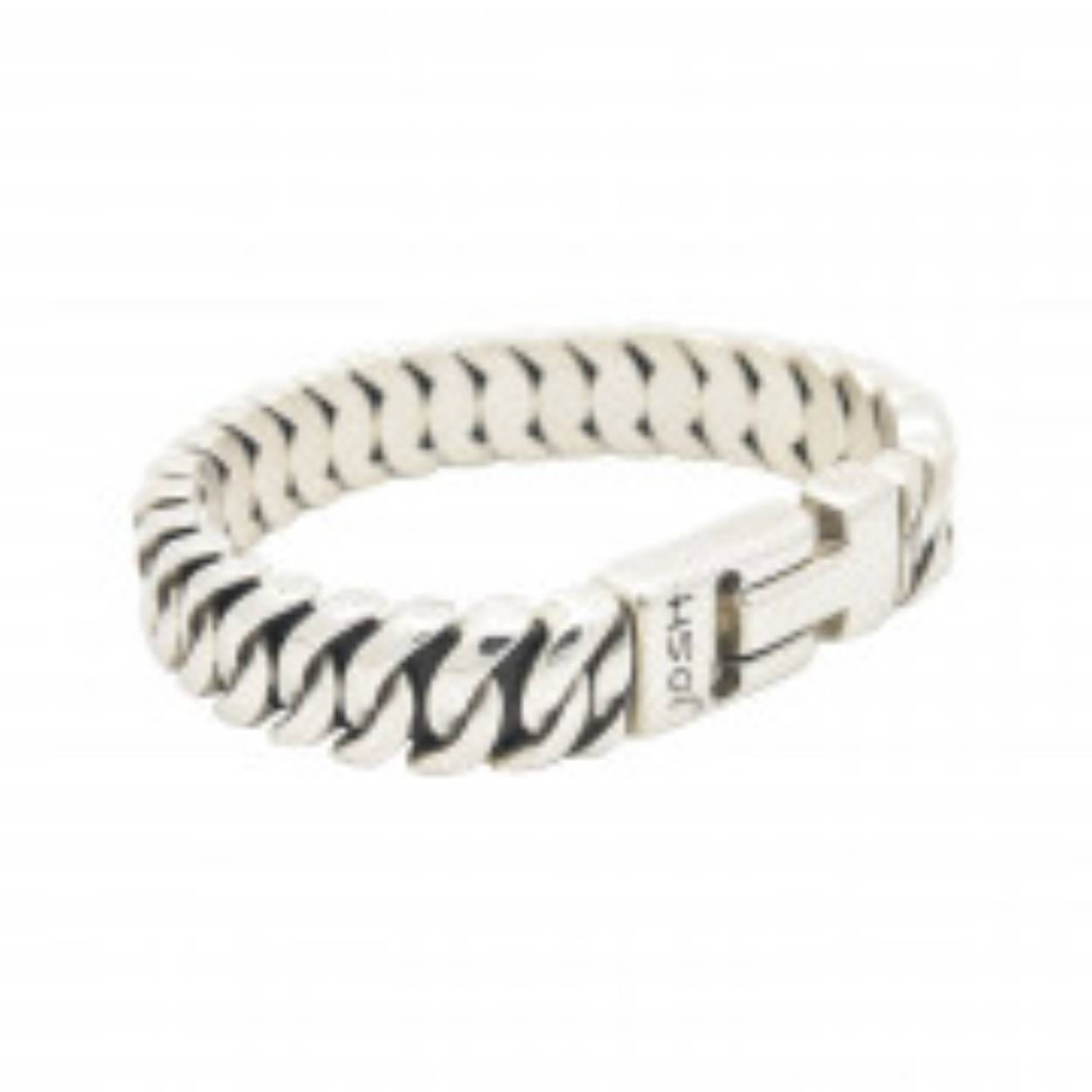 Mooie stoere armband van Josh, zilverkleurig maat 22