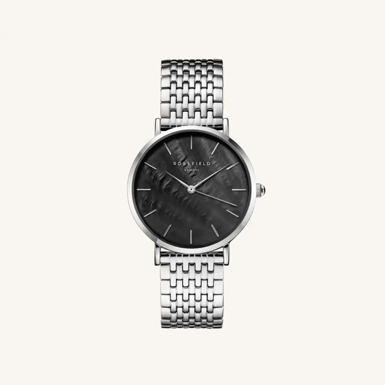 Dames Horloge van Rosefield met zilverkleurige roestvrij stalen band