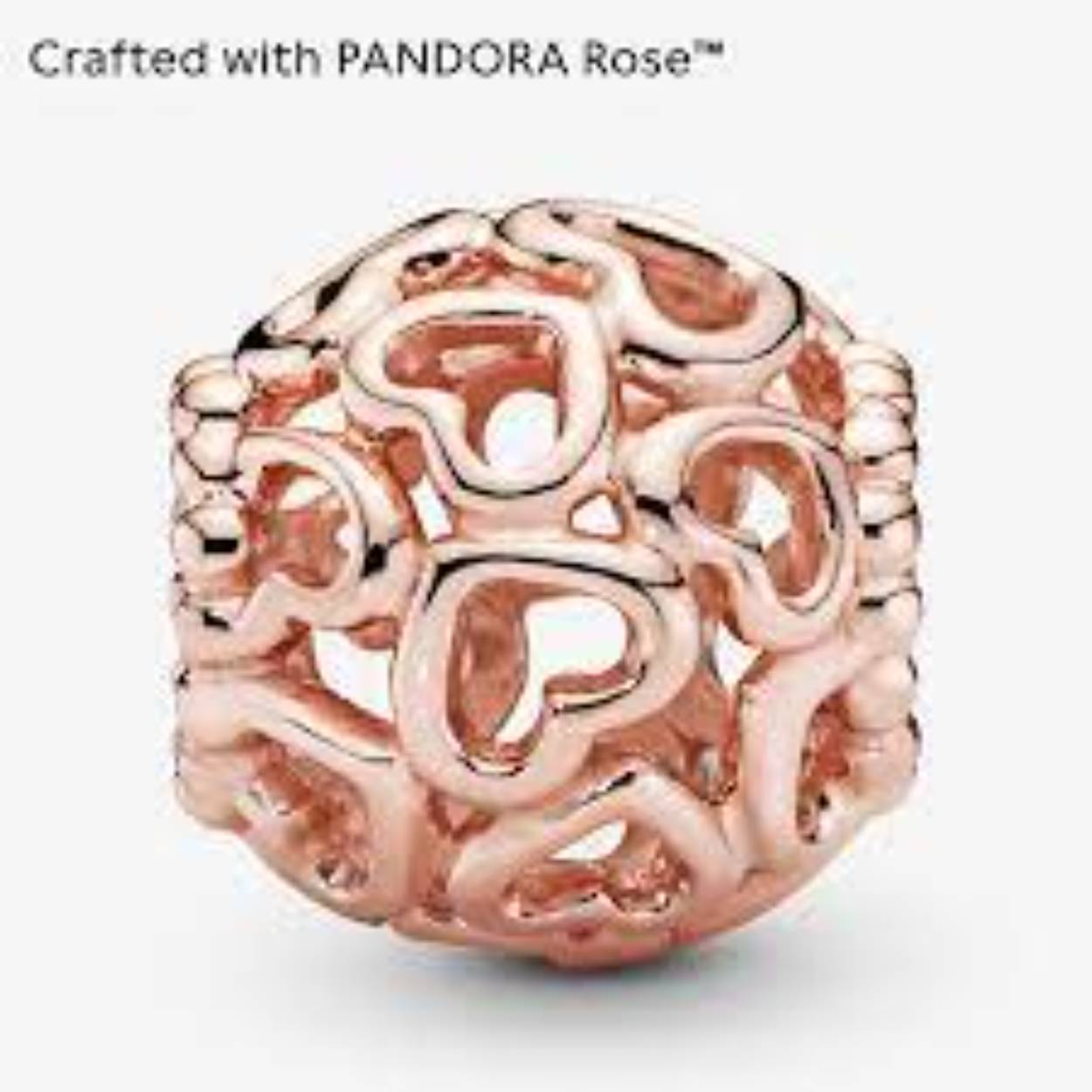 pandora charm rose heart open