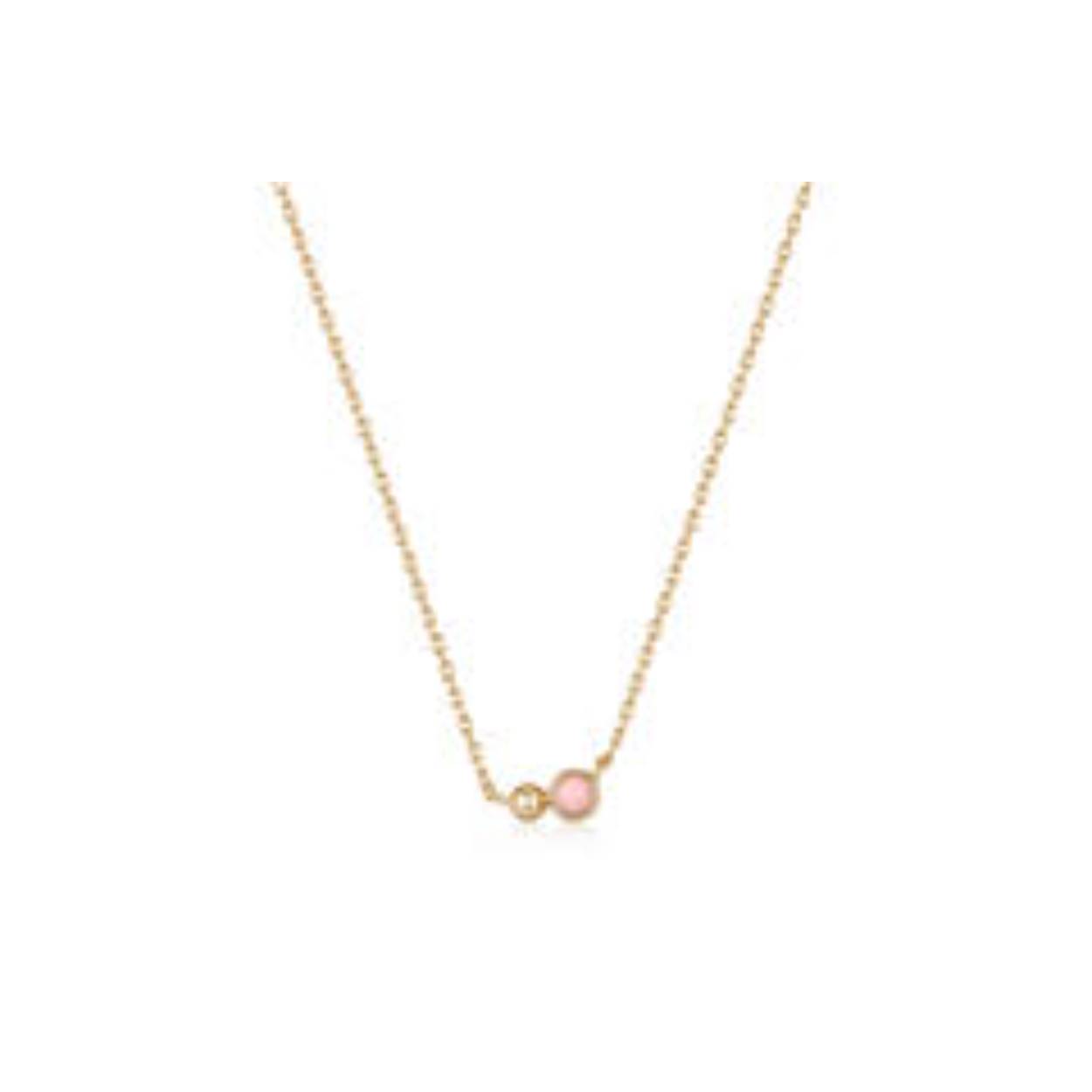 ANIA HAIE zilver verguld collier met roze quartz.