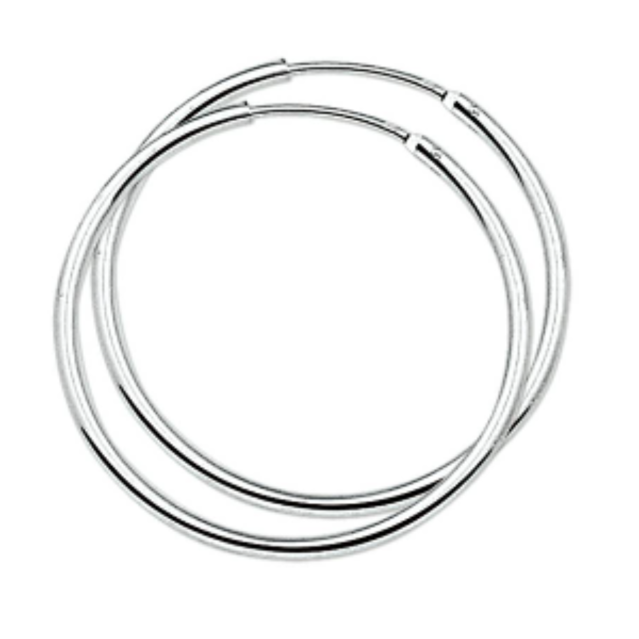 Zilverenoorringen gerhodineerd 32/1,5mm