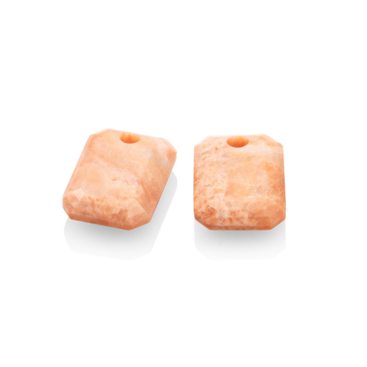 Peach Rhodonite - Emeraldcut Oorbel edelstenen