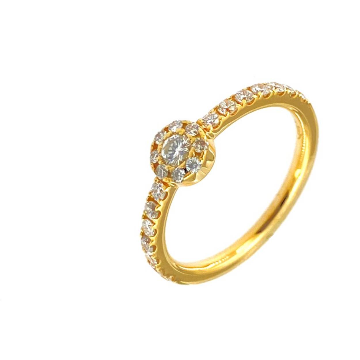 18kt gg verlovingsring + 0.43ct diamanten in briljant slijpwijze